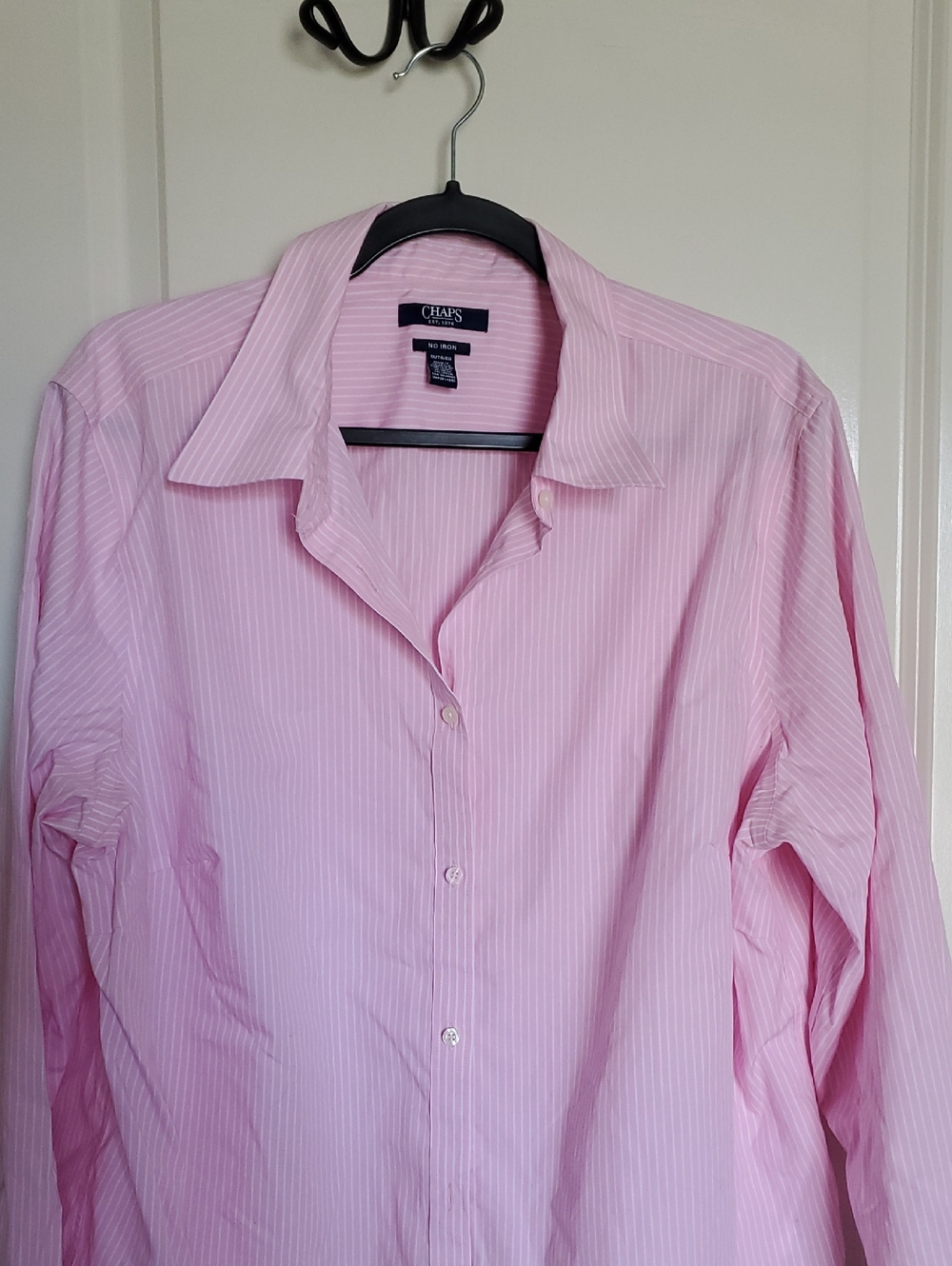 🟣 Chaps Pink Pinstripe Button-Up Shirt